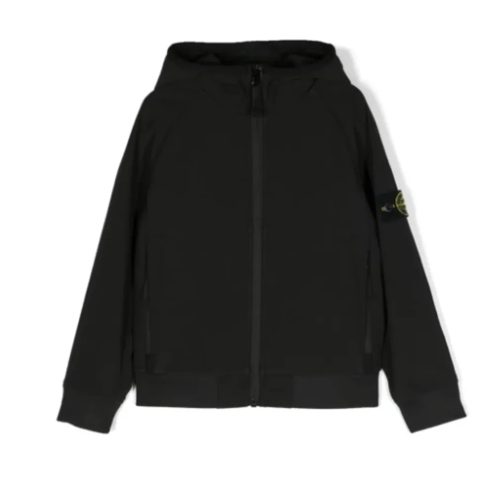 Jakker<Stone Island Compass-badge Vatteret Jakke Sort