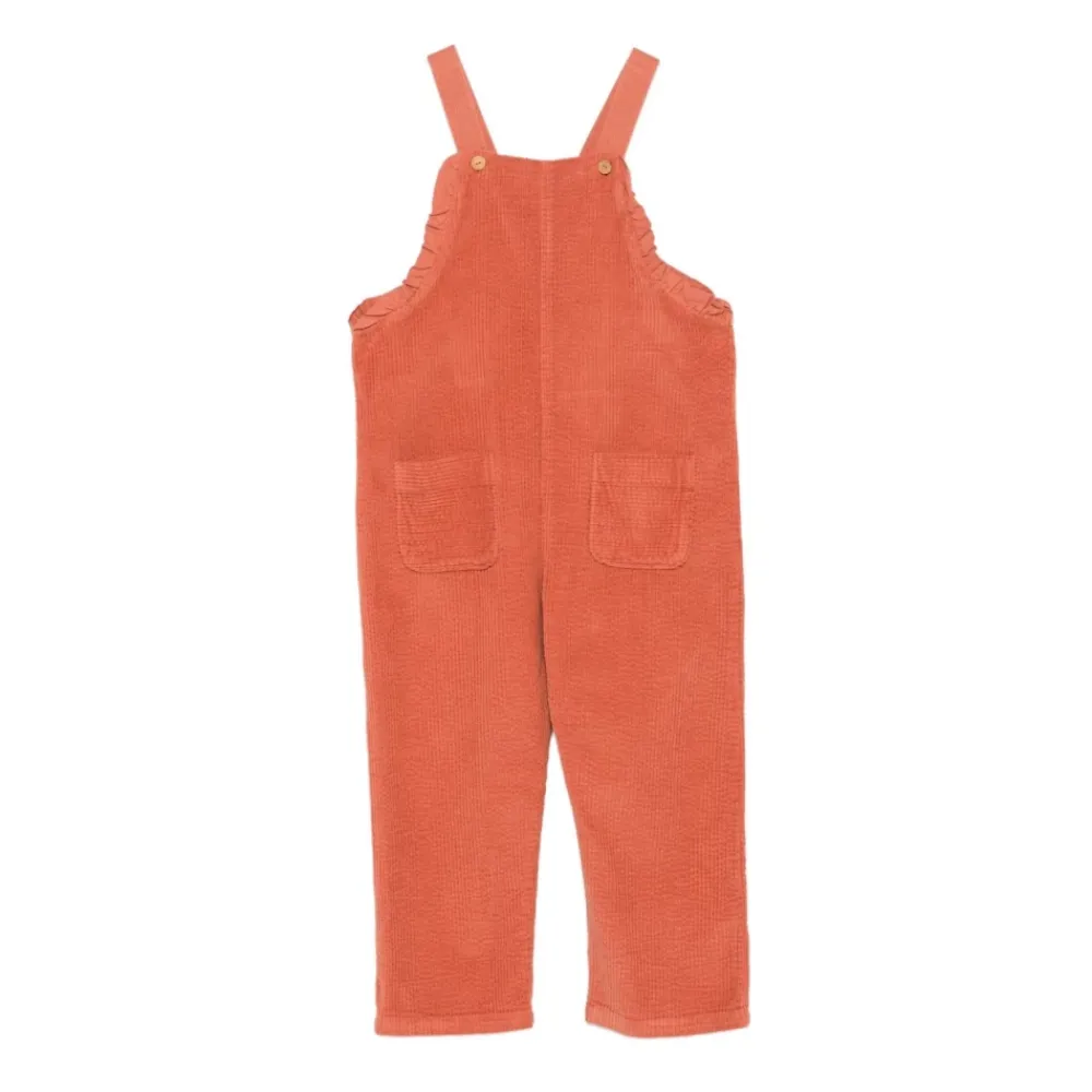 Jumpsuits<Laranjinha Corduroy Overalls med Flæser Orange
