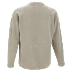 Strik^C.P. Company Cotton Chenille Crewneck Lens Sweater Grå