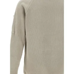 Strik^C.P. Company Cotton Chenille Crewneck Lens Sweater Grå