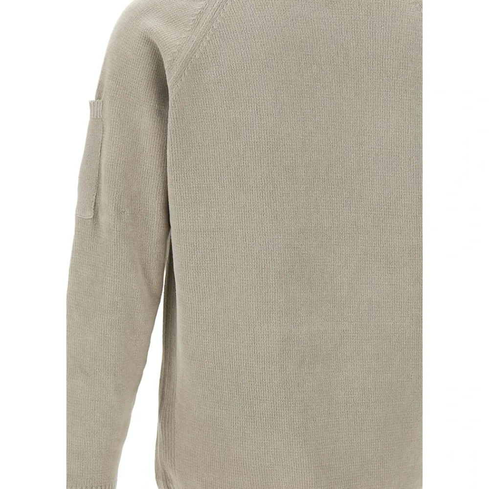 Strik^C.P. Company Cotton Chenille Crewneck Lens Sweater Grå