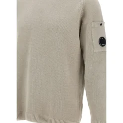Strik^C.P. Company Cotton Chenille Crewneck Lens Sweater Grå