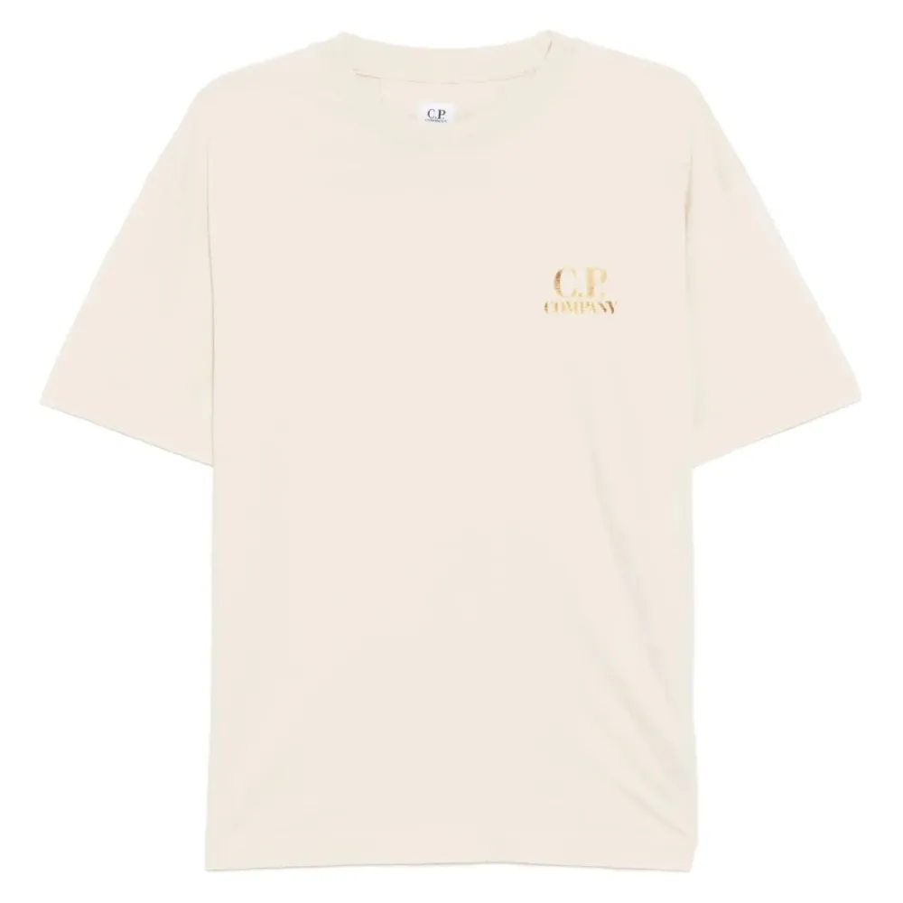 T-Shirts<C.P. Company Cotton Crew Neck T-Shirt Beige