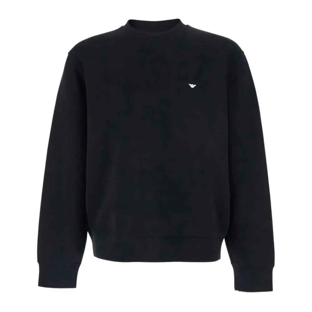 Sweatshirts^Emporio Armani Cotton Crewneck Sweatshirt Sort
