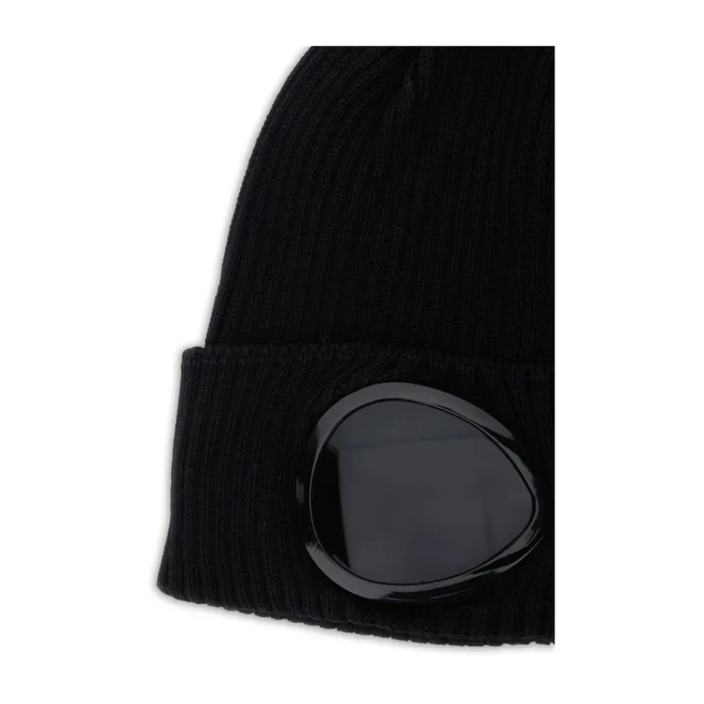 Huer, Kasketter & Hatte<C.P. Company Cotton Goggle Beanie Sort