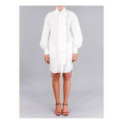 Bluser & Skjorter^MSGM Cotton Poplin Dress Hvid
