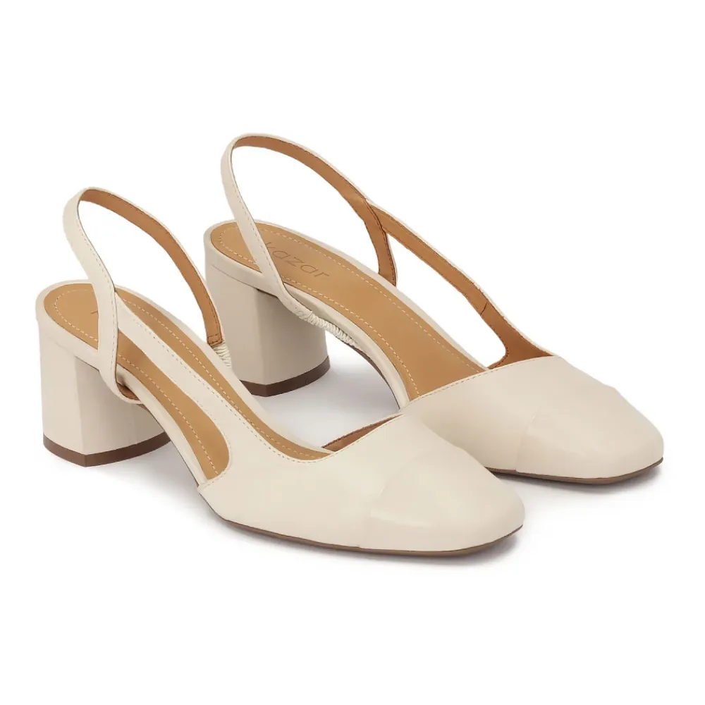 Pumps|Stiletter^Kazar Creme pumps med udskåret overdel Beige