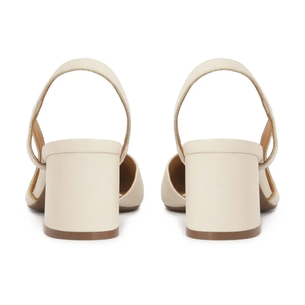 Pumps|Stiletter^Kazar Creme pumps med udskåret overdel Beige