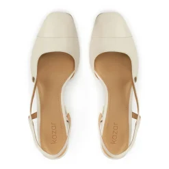 Pumps|Stiletter^Kazar Creme pumps med udskåret overdel Beige