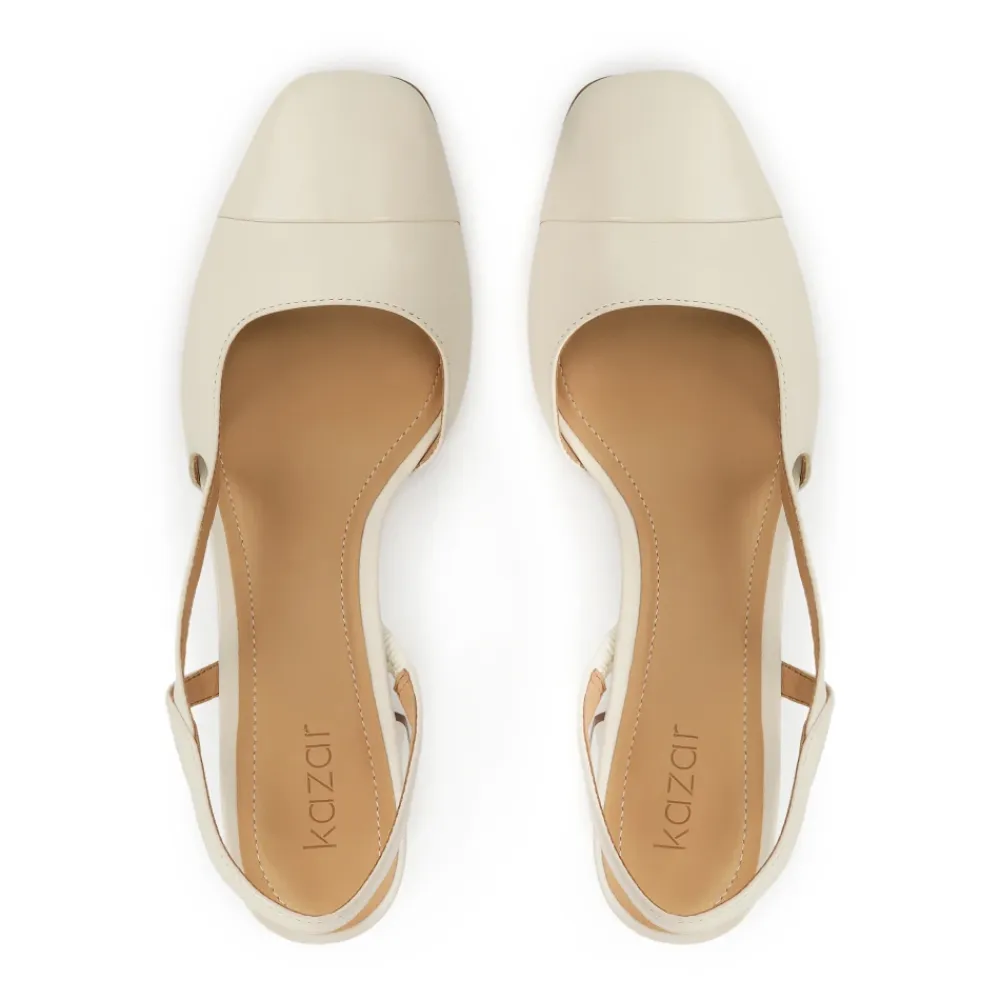 Pumps|Stiletter^Kazar Creme pumps med udskåret overdel Beige