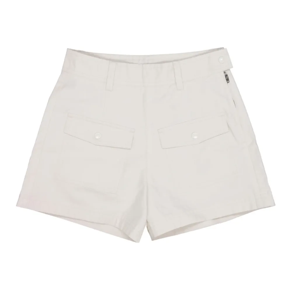 Underdele^Moncler Cremefarvede shorts med logo Beige