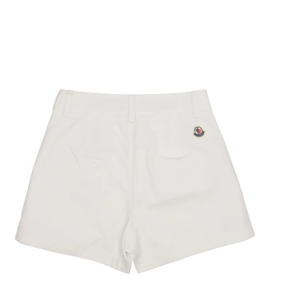 Underdele^Moncler Cremefarvede shorts med logo Beige