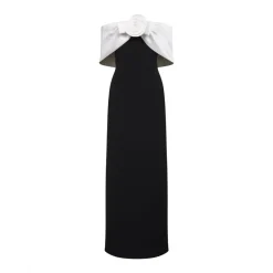 Kjoler^Self Portrait Crepe Flower Maxi Dress Sort