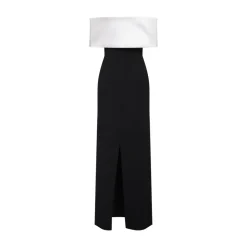 Kjoler^Self Portrait Crepe Flower Maxi Dress Sort