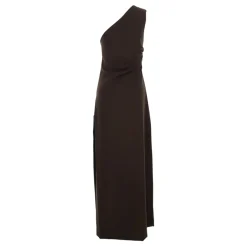 Kjoler<P.A.R.O.S.H. Crepe Stretch One-Shoulder Ruched Dress Brun