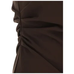 Kjoler<P.A.R.O.S.H. Crepe Stretch One-Shoulder Ruched Dress Brun