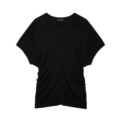 T-Shirts<Anine Bing Crew Neck Draped T-Shirt Sort