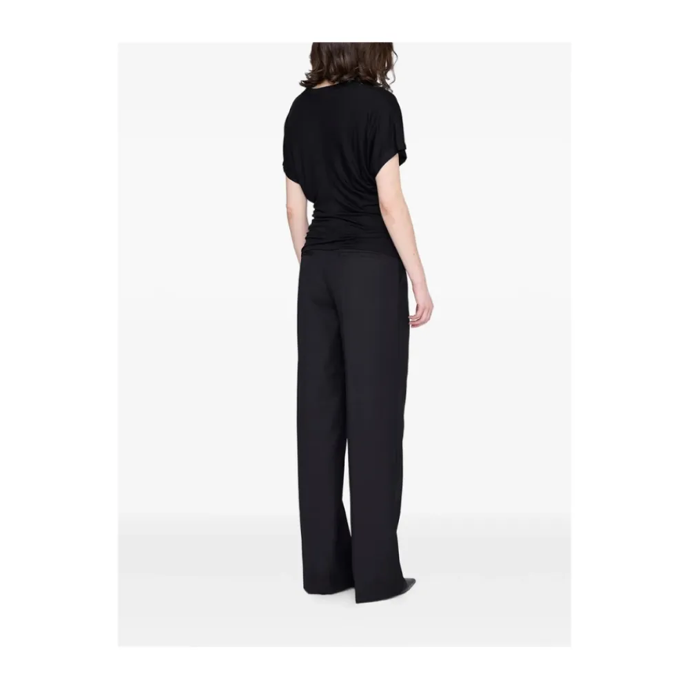 T-Shirts<Anine Bing Crew Neck Draped T-Shirt Sort