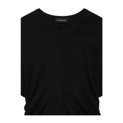 T-Shirts<Anine Bing Crew Neck Draped T-Shirt Sort