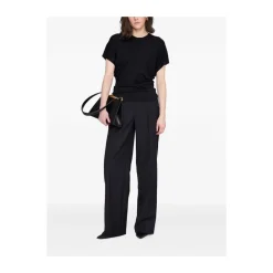 T-Shirts<Anine Bing Crew Neck Draped T-Shirt Sort