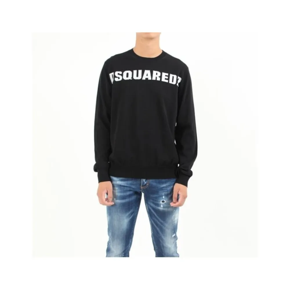 Sweatshirts<Dsquared2 Crew Neck Sweatshirt Sort