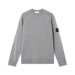 Strik<Stone Island Crewneck sweater med raglanærmer og ribkanter Grå