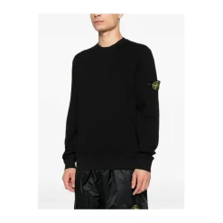 Strik<Stone Island Crewneck Sweatshirt Sort