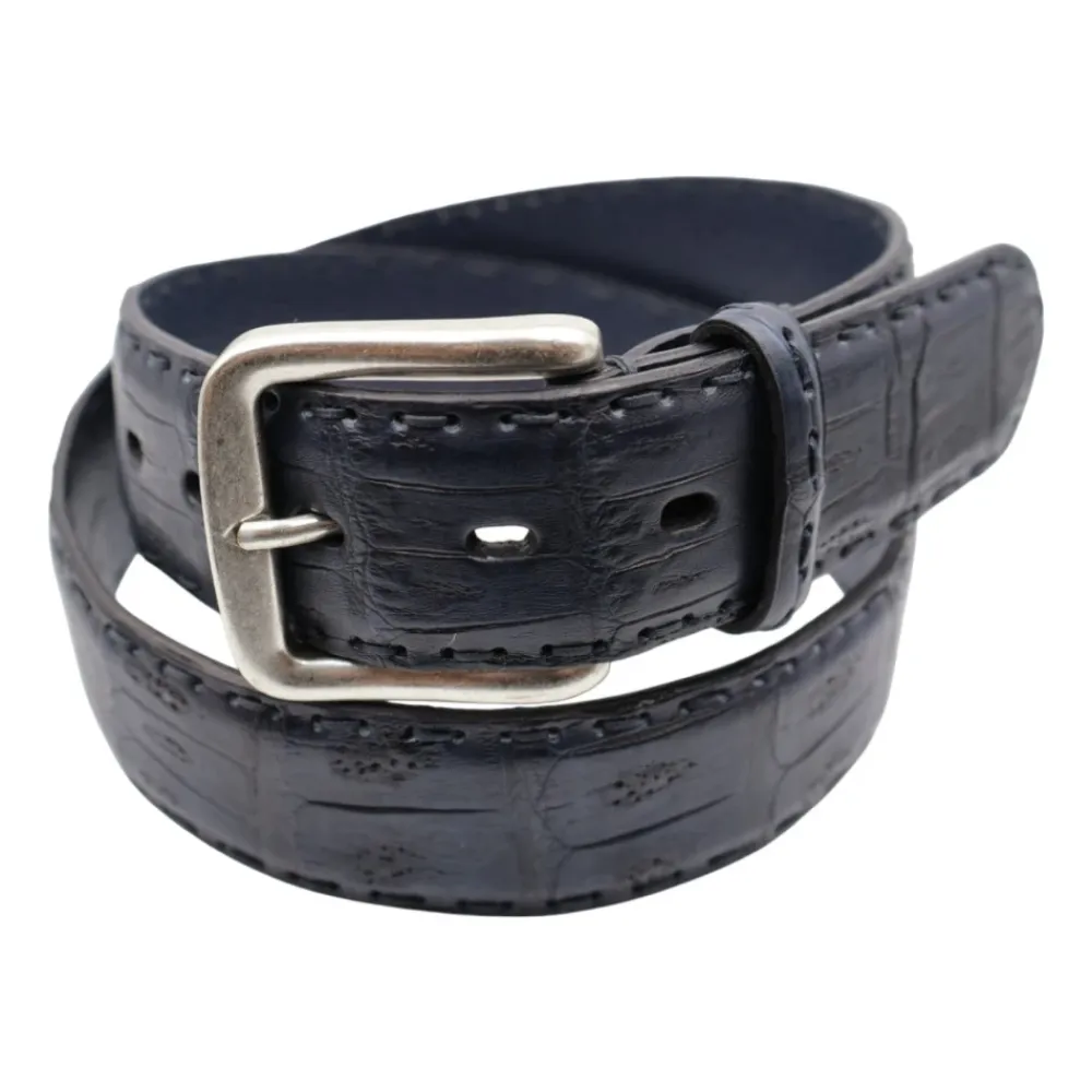 Bælter^Paolo Vitale Crocodile Belt Blå