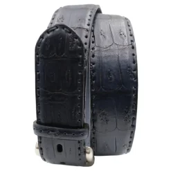 Bælter^Paolo Vitale Crocodile Belt Blå