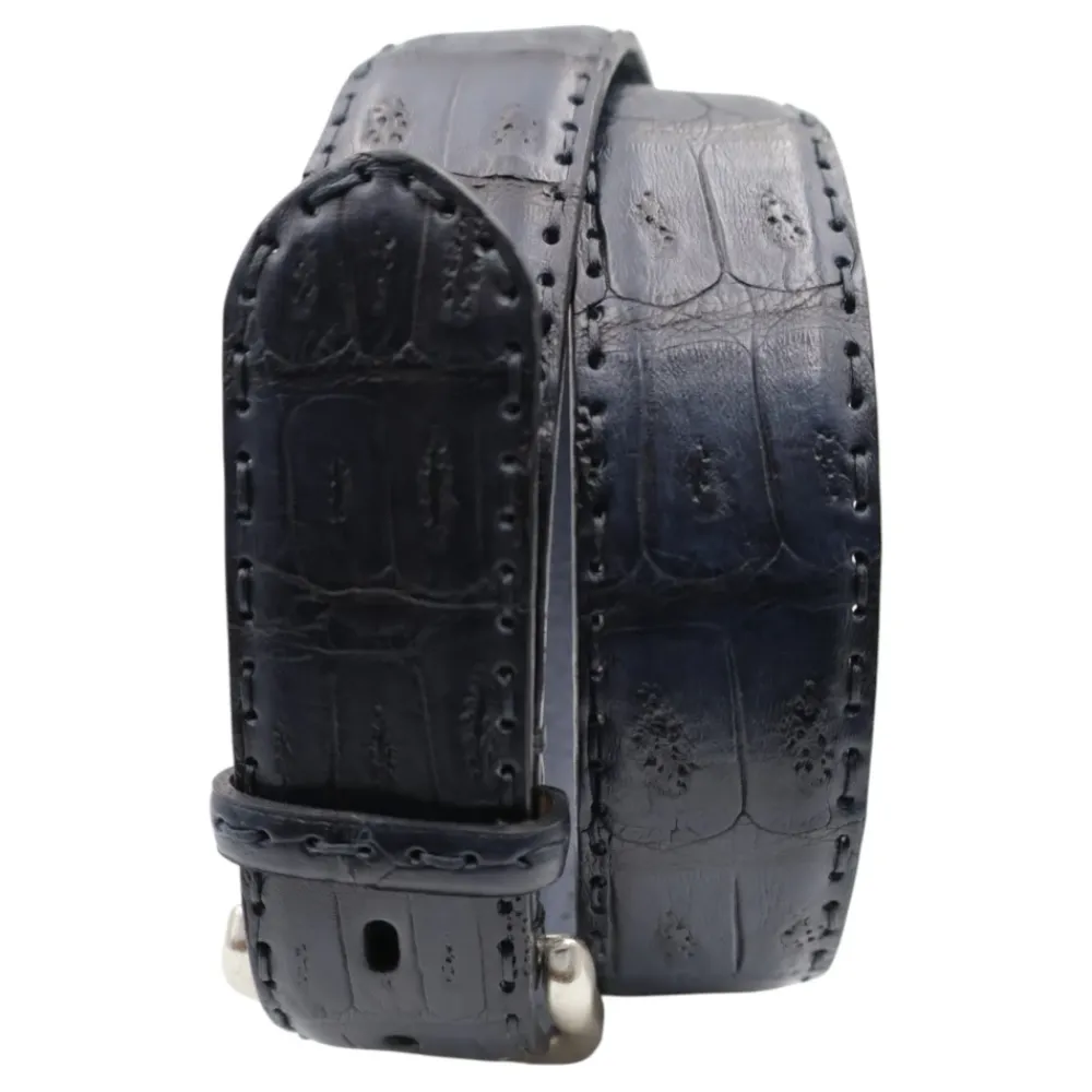 Bælter^Paolo Vitale Crocodile Belt Blå