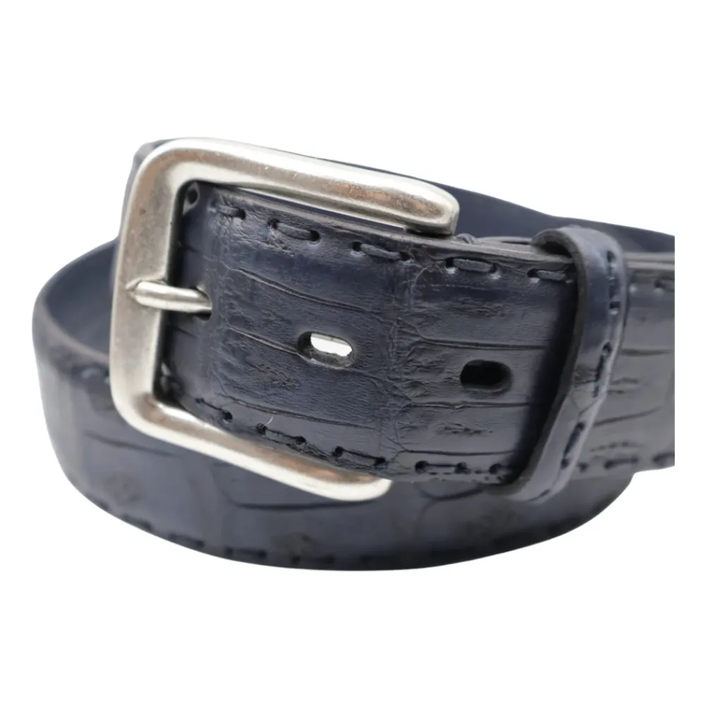 Bælter^Paolo Vitale Crocodile Belt Blå