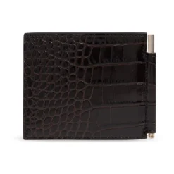 Punge & Kortholder<Tom Ford Crocodile Leather Wallet Brun