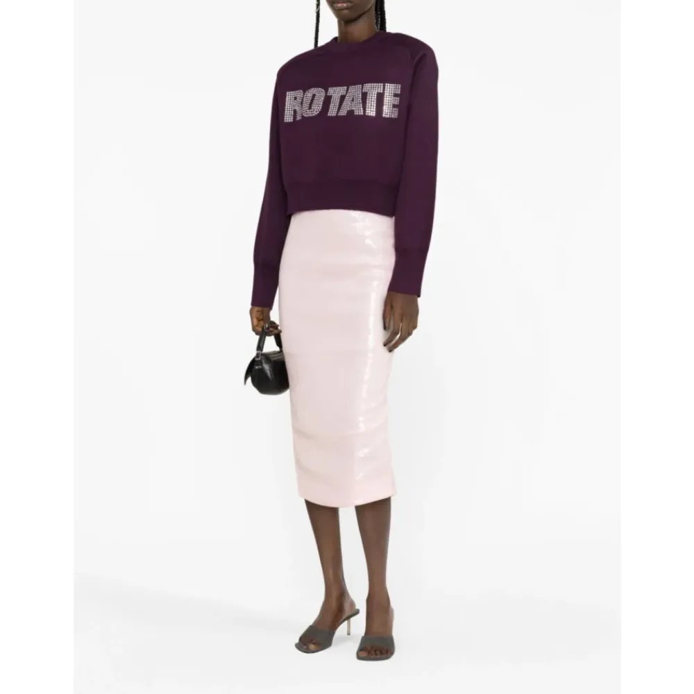 Sweatshirts^ROTATE Birger Christensen Cropped Striktrøje Lilla
