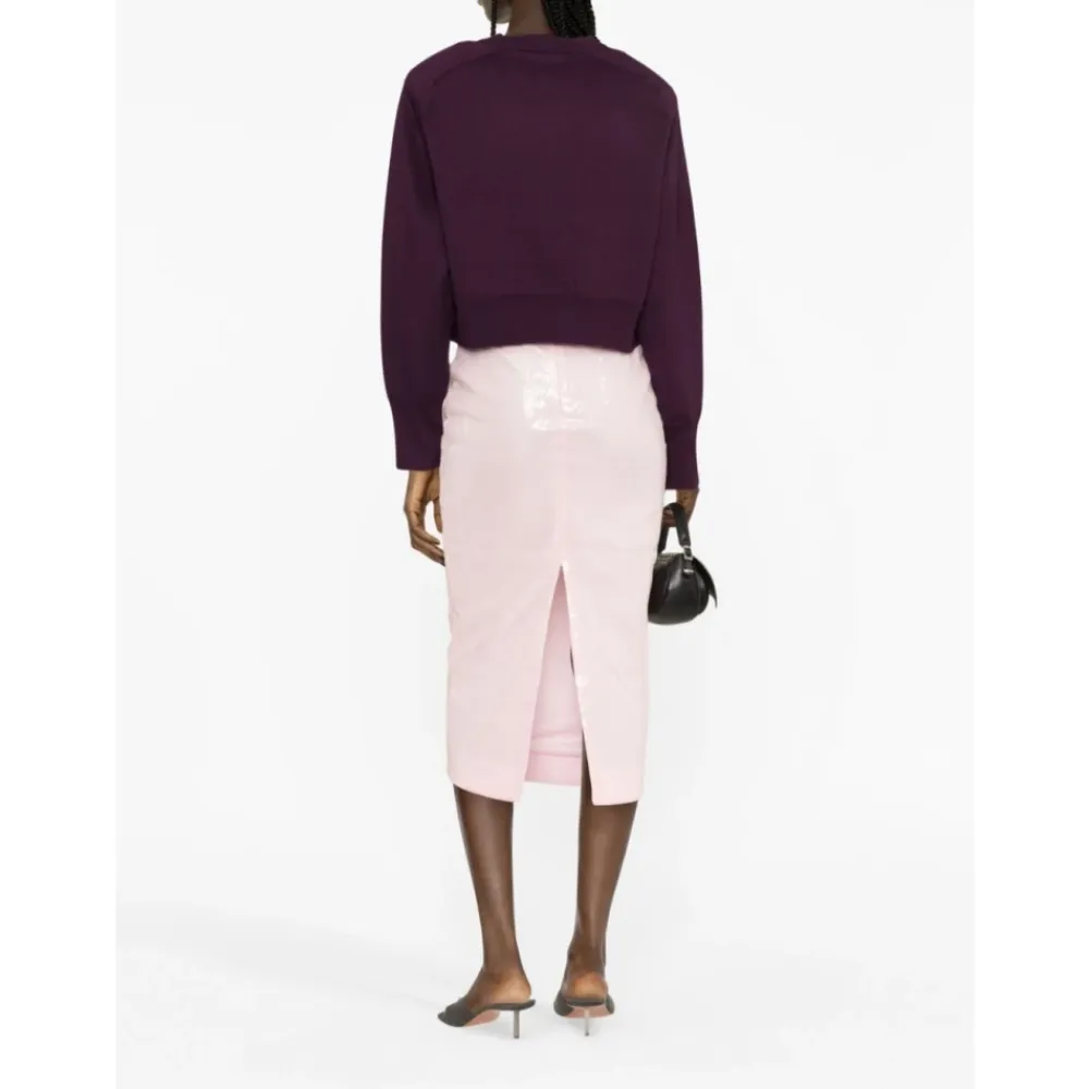 Sweatshirts^ROTATE Birger Christensen Cropped Striktrøje Lilla