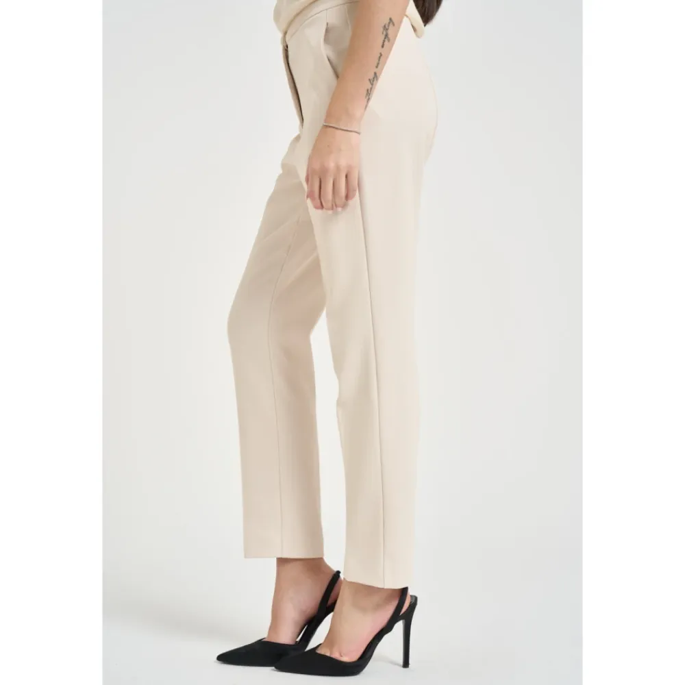 Bukser<Patrizia Pepe Cropped Trousers Beige