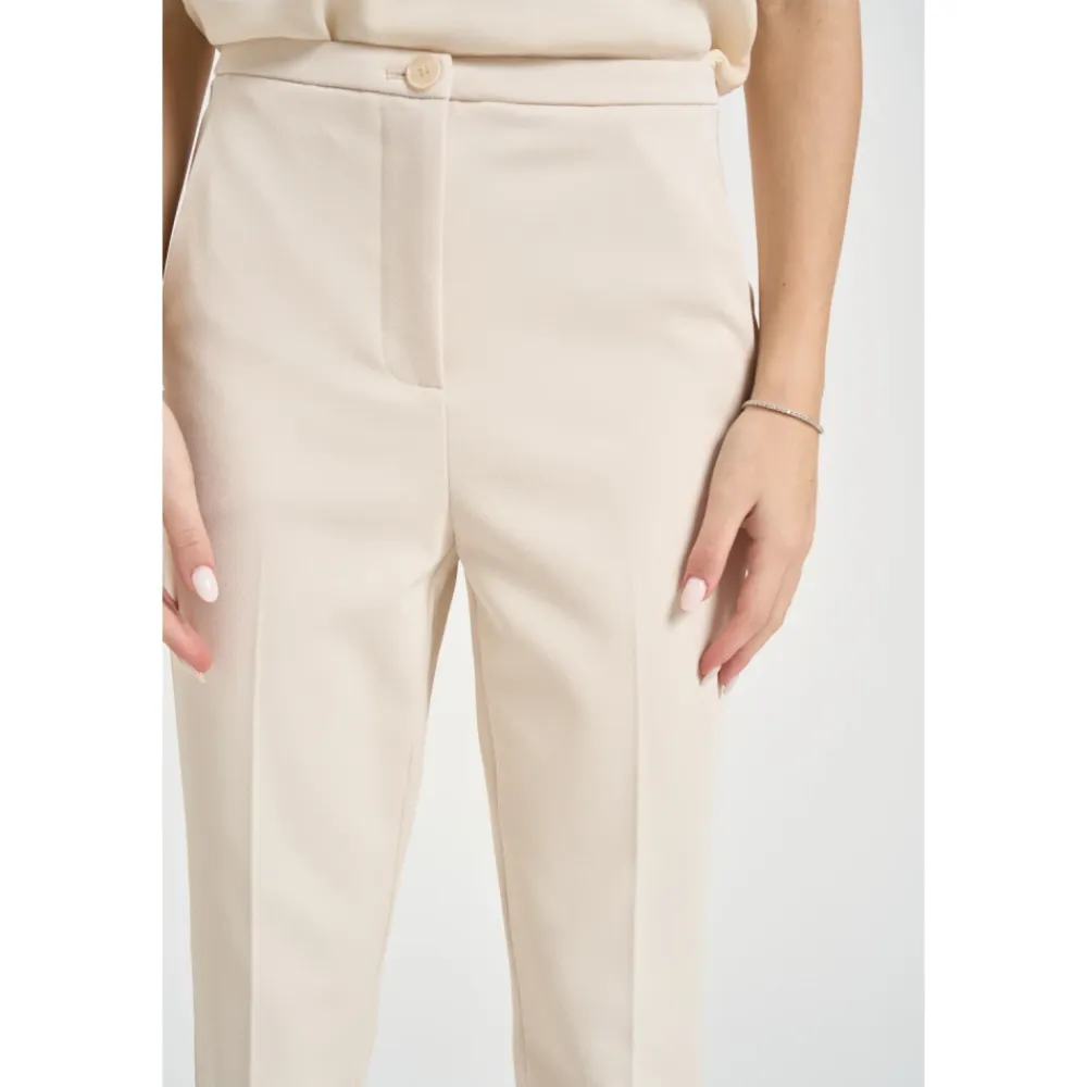 Bukser<Patrizia Pepe Cropped Trousers Beige
