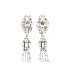 Smykker^Alessandra Rich Crystal Fringe Earrings Hvid