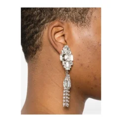 Smykker^Alessandra Rich Crystal Fringe Earrings Hvid