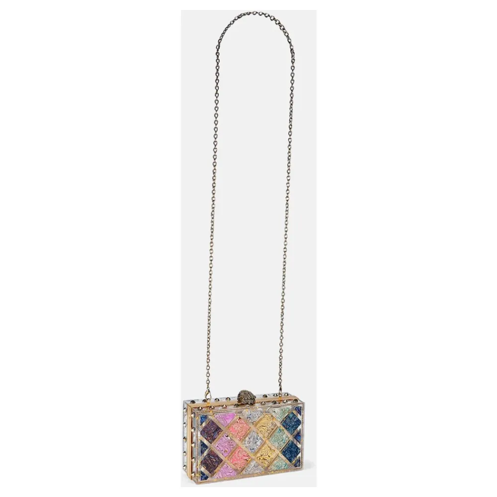 Clutch<Kurt Geiger Crystal Quilt Box Clutch Multifarvet