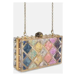 Clutch<Kurt Geiger Crystal Quilt Box Clutch Multifarvet
