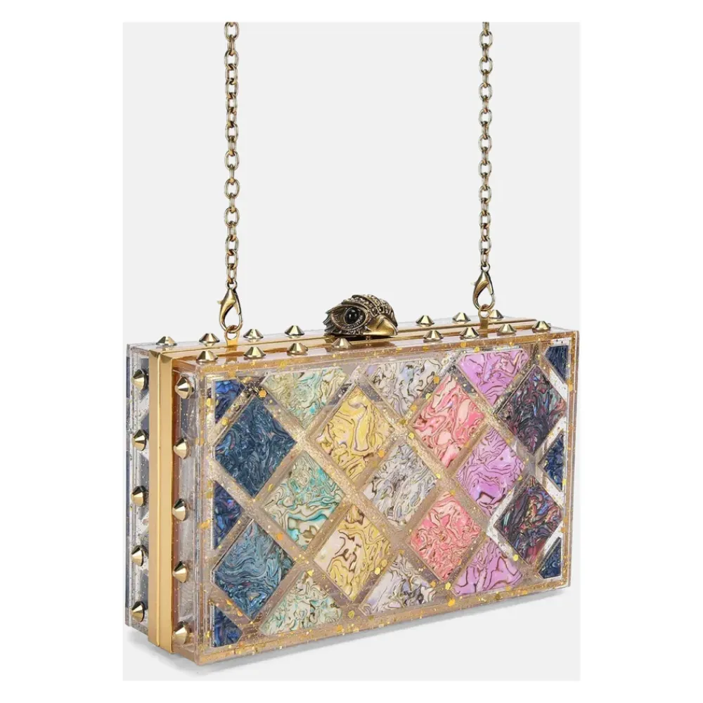 Clutch<Kurt Geiger Crystal Quilt Box Clutch Multifarvet