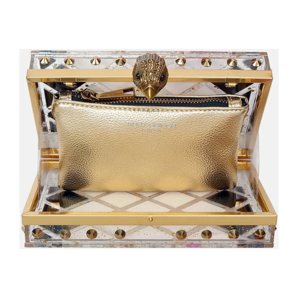 Clutch<Kurt Geiger Crystal Quilt Box Clutch Multifarvet