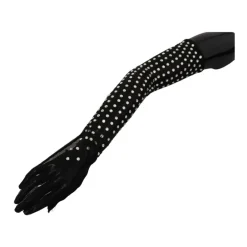 Handsker^Dolce & Gabbana Crystal-Embellished Mesh Gloves Sort