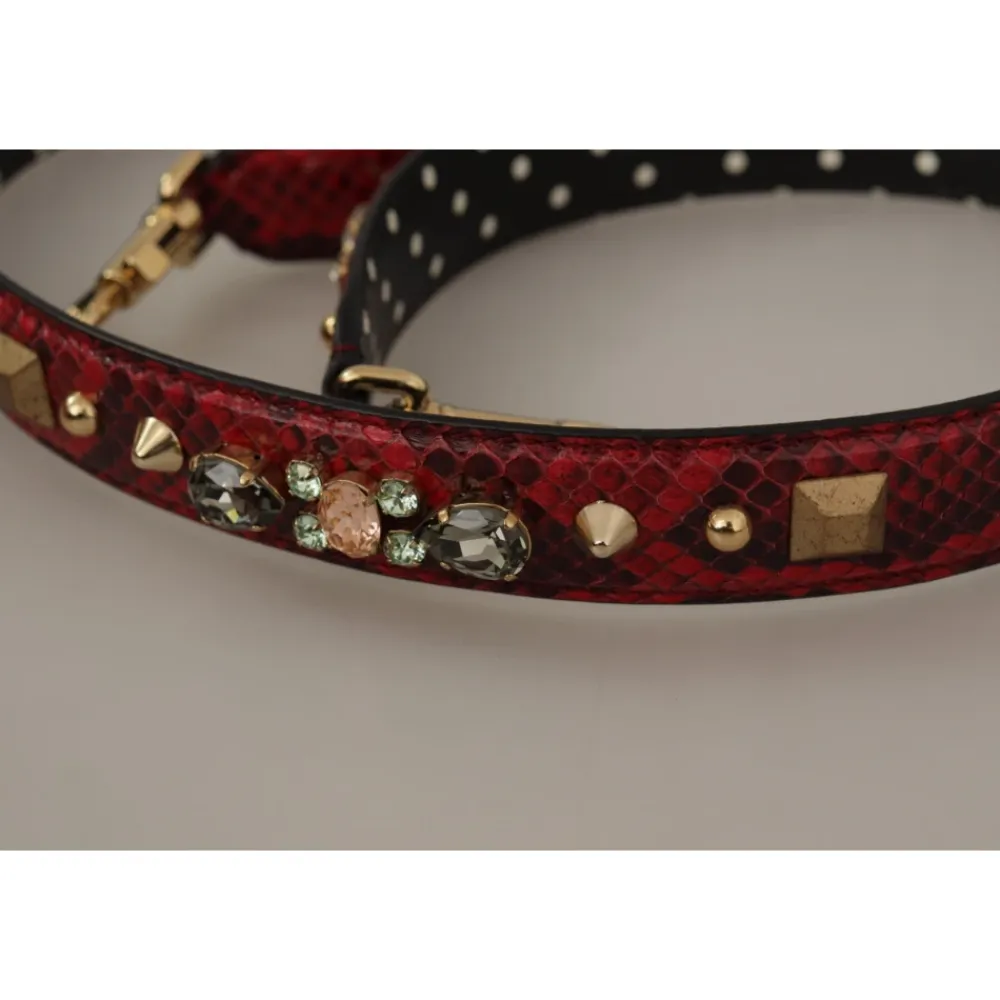 Tilbehør Til Tasker^Dolce & Gabbana Crystals Vendbar Skulderrem Rød
