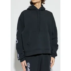 Trøjer<Balenciaga Cursive Oversized Hættetrøje Sort