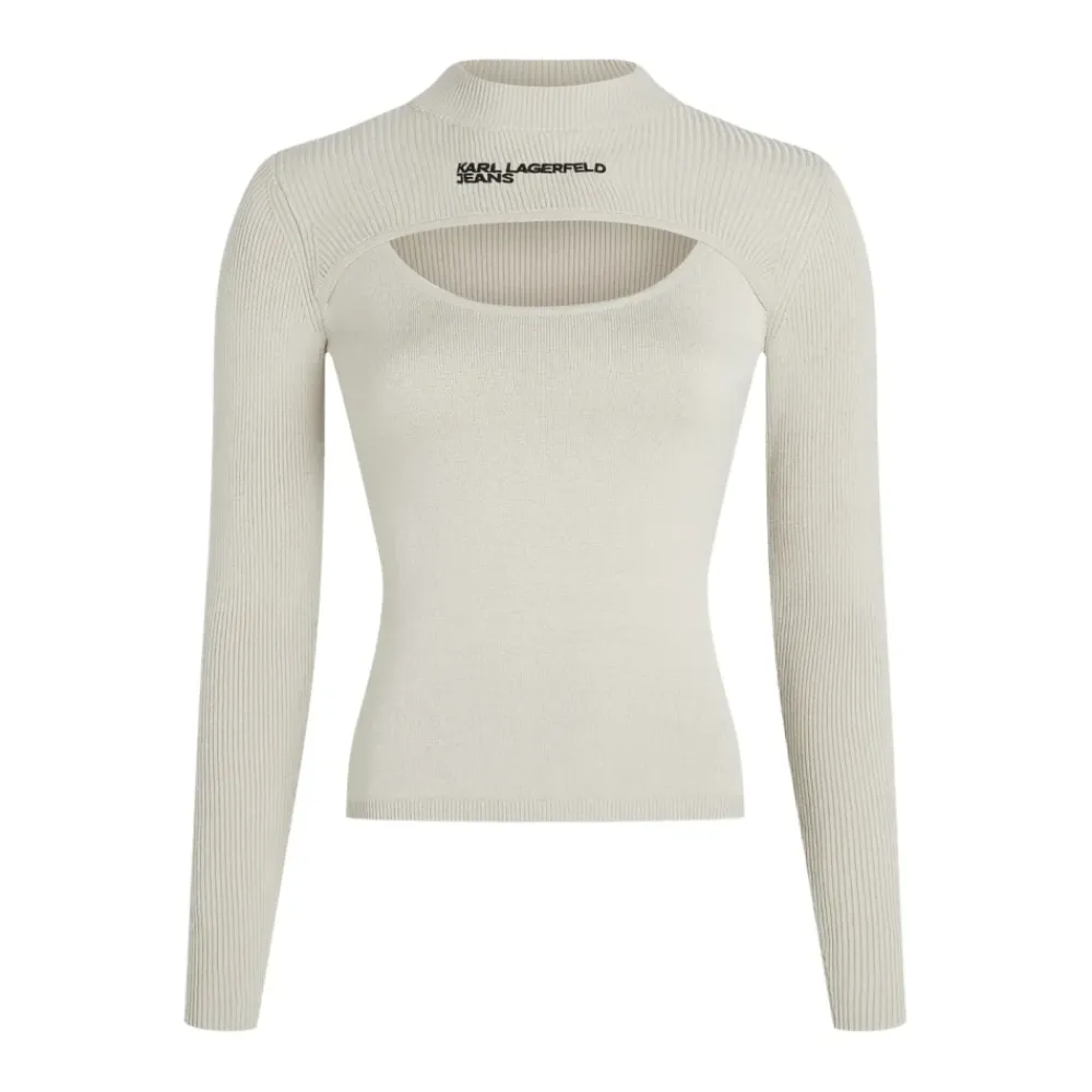 Striktrøjer & Sweatere<Karl Lagerfeld Cutout Sweater Beige