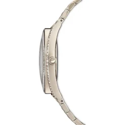 Ure^Swarovski Damearmbåndsur Crystalline Aura Ur Schweizisk Produktion, Metalarmbånd, Gylden, Champagne-Gylden Finish 5519456 Gul