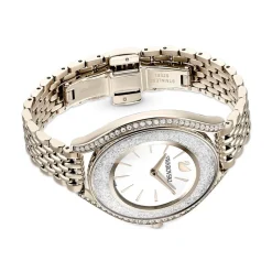 Ure^Swarovski Damearmbåndsur Crystalline Aura Ur Schweizisk Produktion, Metalarmbånd, Gylden, Champagne-Gylden Finish 5519456 Gul