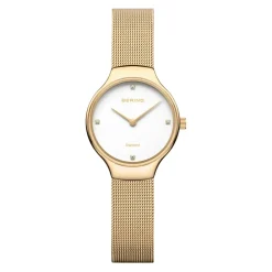 Ure^BERING Dameur d, hvid Classic 13326-334 Gul