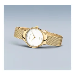Ure^BERING Dameur d, hvid Classic 13326-334 Gul